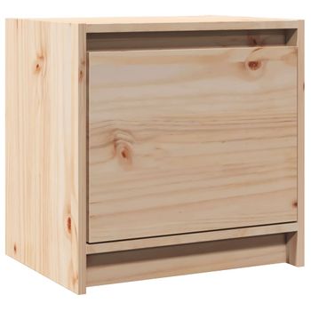 Mesita De Noche Madera Maciza De Pino 40x30,5x40 Cm Vidaxl