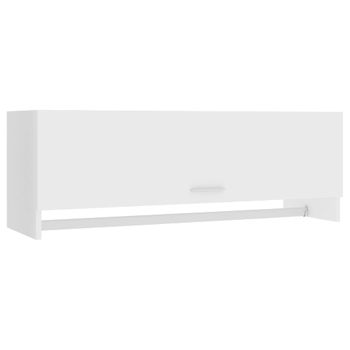 Armario De Madera Contrachapada Blanco 100x32,5x35 Cm Vidaxl