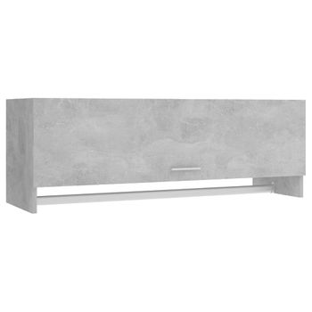 Armario De Madera Contrachapada Gris Hormigón 100x32,5x35 Cm Vidaxl