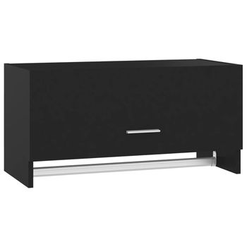 Armario De Madera Contrachapada Negro 70x32,5x35 Cm Vidaxl