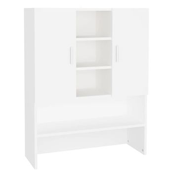 Pedestal Doble Para Lavadora Y Secadora Bothel Estante Extraíble 124 X 54 X  37 Cm Blanco [en.casa] con Ofertas en Carrefour