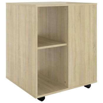 Armario Con Ruedas Madera Contrachapada Roble Sonoma 60x53x72cm Vidaxl