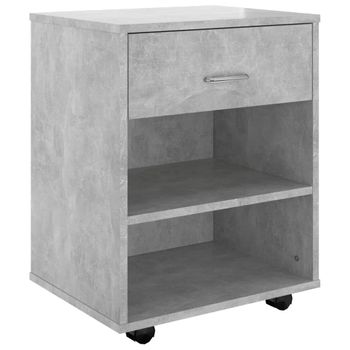 Armario Ruedas Madera Contrachapada Gris Hormigón 46x36x59 Cm Vidaxl