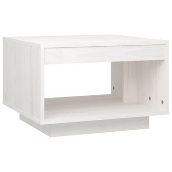 Mesa De Centro De Madera Maciza De Pino Blanco 50x50x33,5 Cm Vidaxl