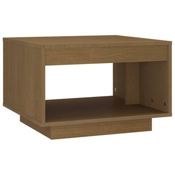 Mesa De Centro De Madera Maciza Pino Marrón Miel 50x50x33,5 Cm Vidaxl