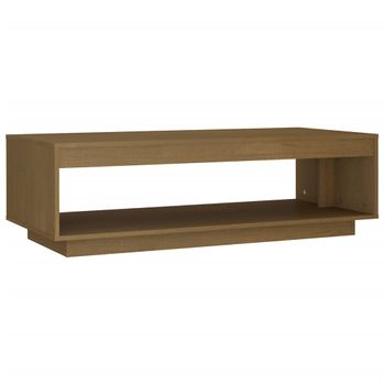 Mesa De Centro De Madera Maciza Pino Marrón Miel 110x50x33,5 Cm Vidaxl