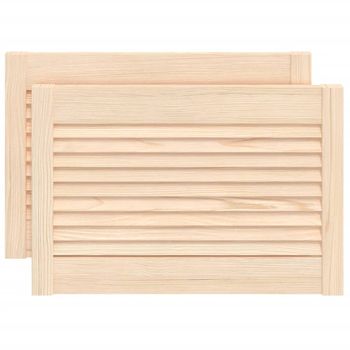 Puertas De Armario De Lamas 2 Uds Madera De Pino 39,5x59,4 Cm Vidaxl