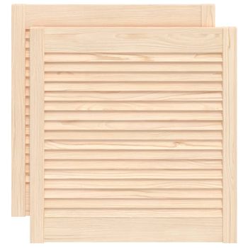 Puertas De Armario De Lamas 2 Uds Madera De Pino 61,5x59,4 Cm Vidaxl