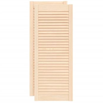 Puerta De Armario De Lamas 2 Uds Madera De Pino 99,3x39,4 Cm Vidaxl