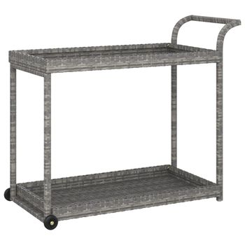 Carrito De Bar Ratán Sintético Gris 100x45x83 Cm Vidaxl