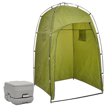 Inodoro Portátil Para Camping Con Tienda 10+10 L Vidaxl