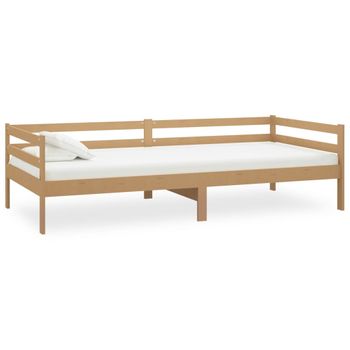 Sofá Cama Madera Maciza De Pino Marrón Miel 90x200 Cm Vidaxl