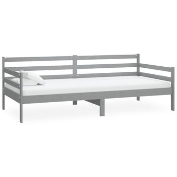 Sofá Cama Madera Maciza De Pino Gris 90x200 Cm Vidaxl