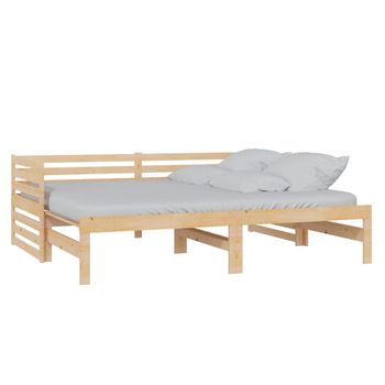 Sofá Cama Extraíble Madera Maciza De Pino 2x(90x200) Cm Vidaxl