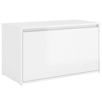 Banco De Pasillo De Aglomerado Blanco Brillante 80x40x45 Cm Vidaxl