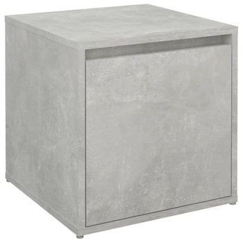 Cajón Taburete Madera Contrachapada Gris Hormigón 40,5x40x40 Cm Vidaxl