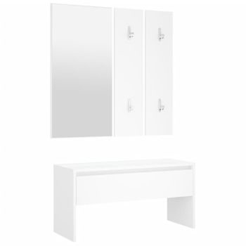 Set De Muebles De Recibidor Madera Contrachapada Roble Ahumado Vidaxl