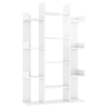 Librería De Madera Contrachapada Blanco Brillante 86x25,5x140cm Vidaxl