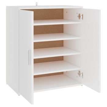 Mueble zapatero de aglomerado blanco 54x34x183 cm