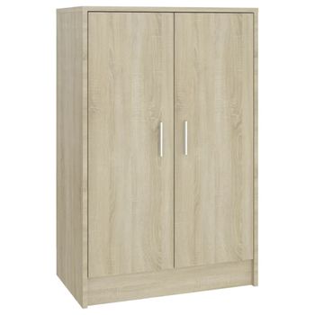 Mueble zapatero madera contrachapada roble Sonoma 70x36x60 cm