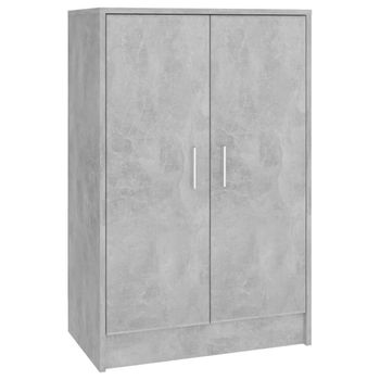 Mueble zapatero de 30 cm fabricado en madera contrachapada y metal color  gris sonoma VidaXL