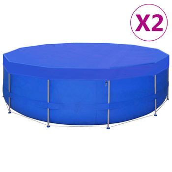 Cubierta De Piscina 2 Unidades Redonda Pe 460 Cm 90 G/m² Vidaxl