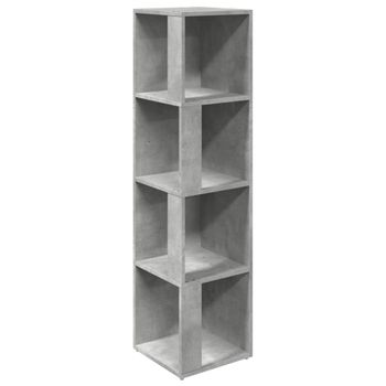 Mueble De Esquina Madera Ingeniería Gris Hormigón 33x33x132 Cm Vidaxl