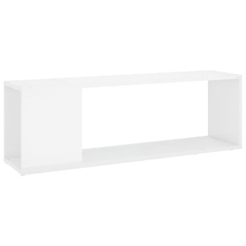 Mueble Para Tv Madera Contrachapada Blanco Brillo 100x24x32 Cm Vidaxl