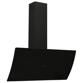 Campana Extractora De Pared Acero Vidrio Templado Negro 90 Cm Vidaxl