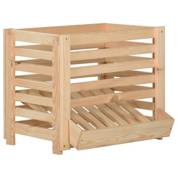 Caja Para Patatas Madera Maciza De Pino 60x40x50 Cm Vidaxl