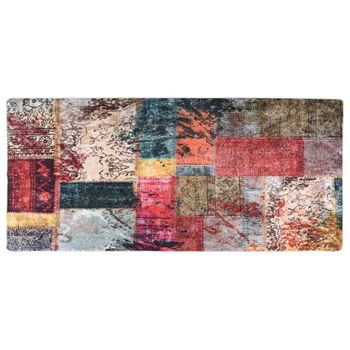 Alfombra Lavable Patchwork Antideslizante Multicolor 80x300 Cm Vidaxl