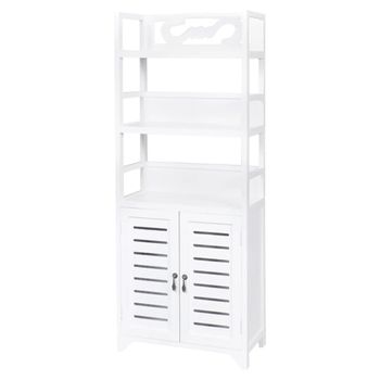 Mueble Expositor Madera Maciza De Paulownia Blanco 46x24x140 Cm Vidaxl