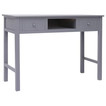 Escritorio De Madera Maciza De Paulownia Gris 108x45x76 Cm Vidaxl