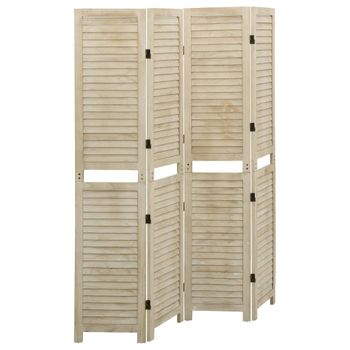 Biombo De 4 Paneles De Madera Maciza De Paulownia 140x165 Cm Vidaxl