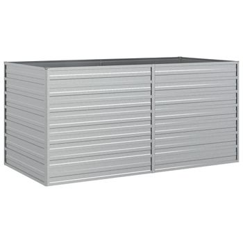 Arriate De Acero Galvanizado Plateado 160x80x77 Cm Vidaxl