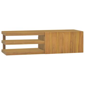 Armario De Baño De Pared Madera Maciza De Teca 110x40x30 Cm Vidaxl