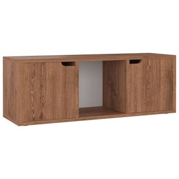 Mueble Tv Madera De Ingeniería Marrón Roble 88,5x27,5x30,5 Cm Vidaxl