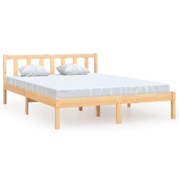 Estructura De Cama Madera Maciza De Pino 135x190 Cm Vidaxl