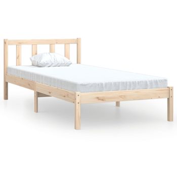 Estructura De Cama Madera Maciza De Pino Individual 150x200 Cm con Ofertas  en Carrefour