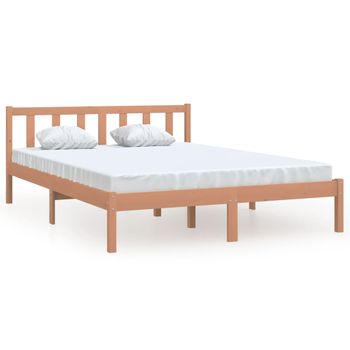 vidaXL VX820836 Estructura cama doble pequeña madera maciza 135x190 cm -  VX820836 - Epto