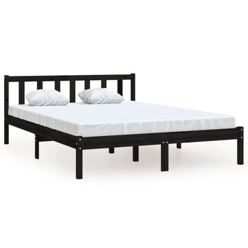 Cama Canapé Hidráulica De Cuero Sintético Negro 160x200 Cm Vidaxl con  Ofertas en Carrefour