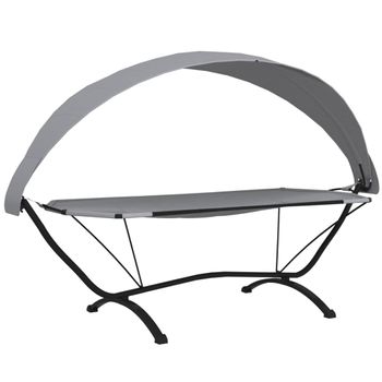 Tumbona Plegable De Textliene Metal 137x63,5x100,5 Cm-outsunny. Negro con  Ofertas en Carrefour