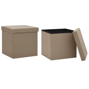 Taburete Con Almacenaje Plegable Capuchino Pvc Vidaxl con Ofertas en  Carrefour