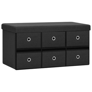 Banco Salford Tapizado Con Almacenaje Salford 79 X 40 X 40 Cm  Mdf/madera/poliéster - Negro [en.casa] con Ofertas en Carrefour