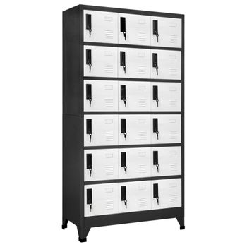 vidaXL Armario Puertas Gris 90x40x180 cm Casillero Taquilla Mueble  Organizador