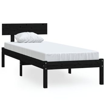 Estructura cama madera pino pequeña individual blanca 75x190 cm -  referencia Mqm-810108