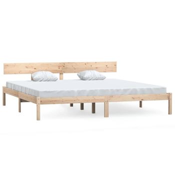 Estructura De Cama Madera Maciza De Pino 180x200 Cm Vidaxl