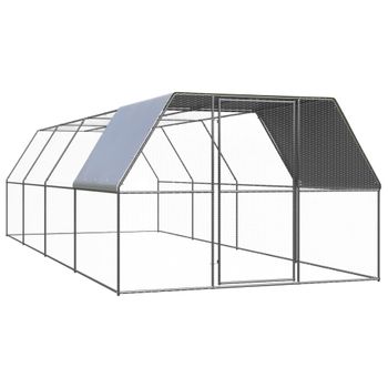 Jaula Gallinero De Exterior De Acero Galvanizado 3x8x2 M Vidaxl