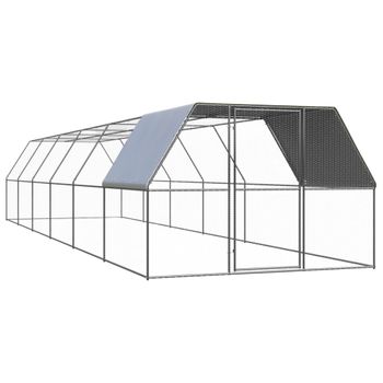 Jaula Gallinero De Exterior De Acero Galvanizado 3x12x2 M Vidaxl