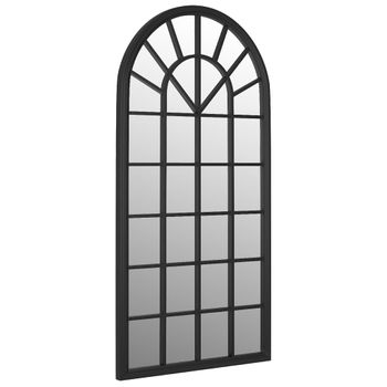 Espejo De Jardín Hierro Negro Para Uso Exterior 90x45 Cm Vidaxl